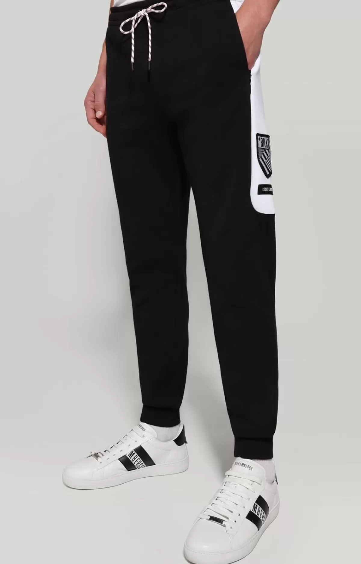 Bikkembergs Men'S Joggers In Technical Fabric Black/White New