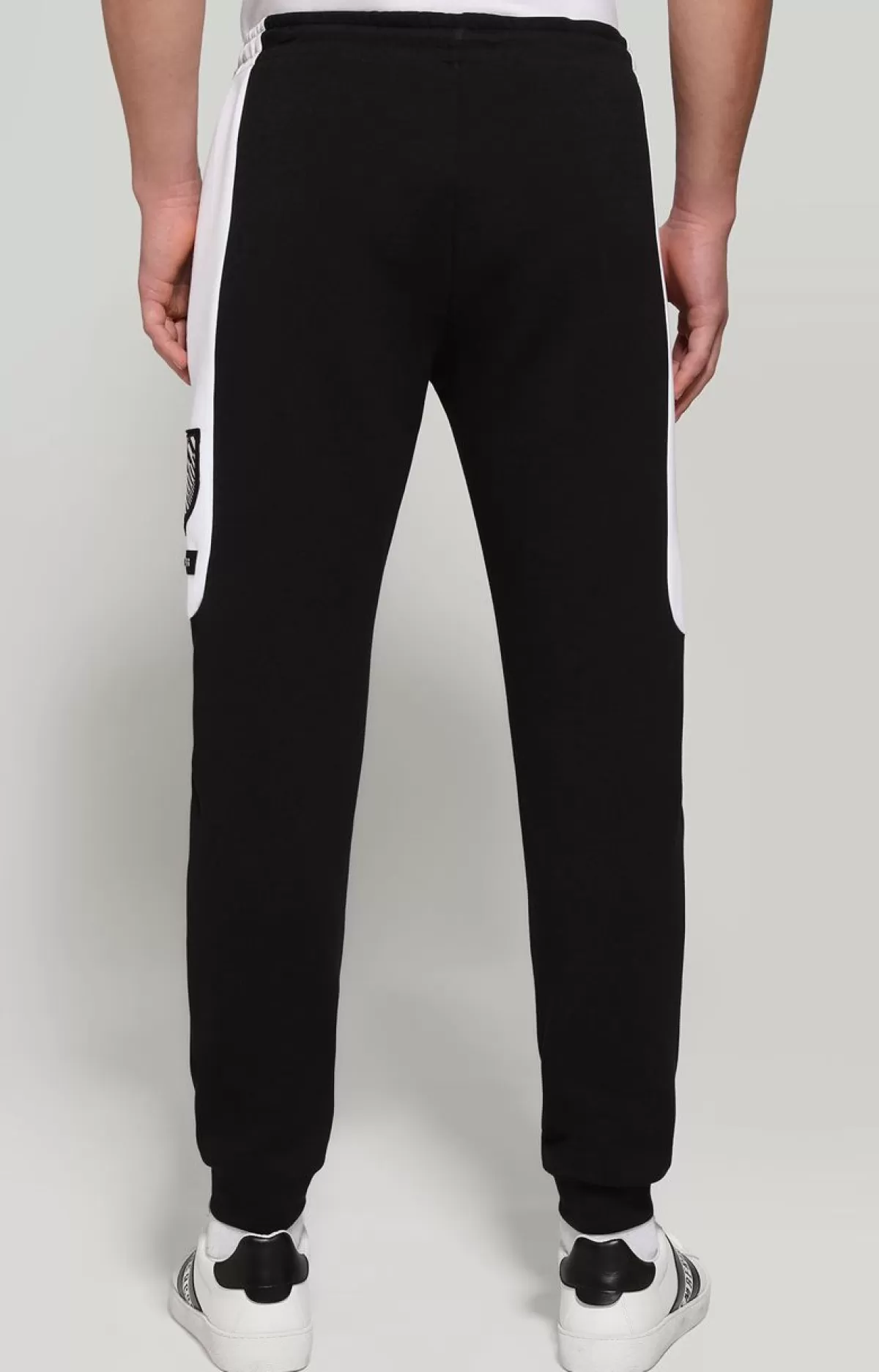 Bikkembergs Men'S Joggers In Technical Fabric Black/White New