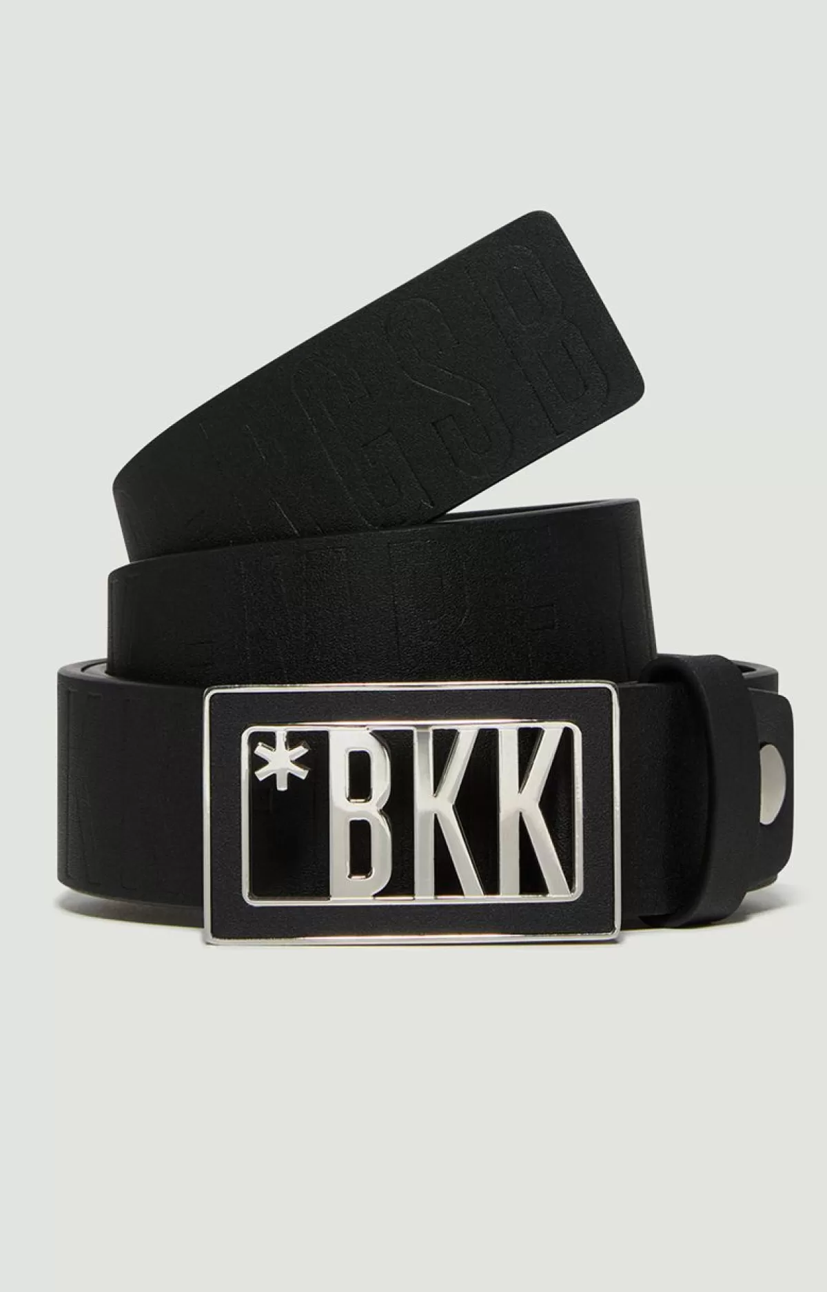 Bikkembergs Men'S Leather Belt With Plaque Black Best Sale
