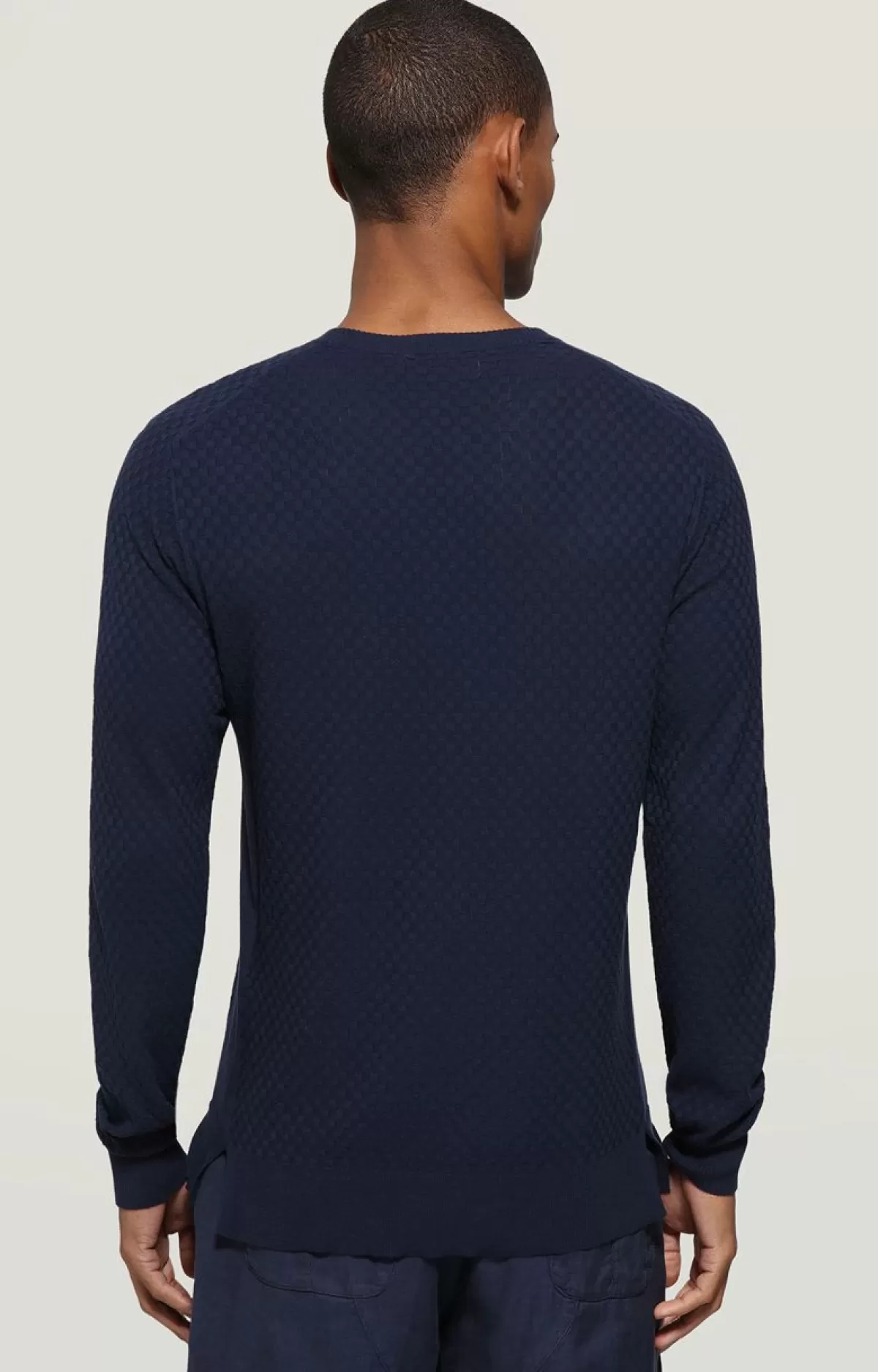 Bikkembergs Men'S Pullover - Linen/Cotton Damier Orange Clearance