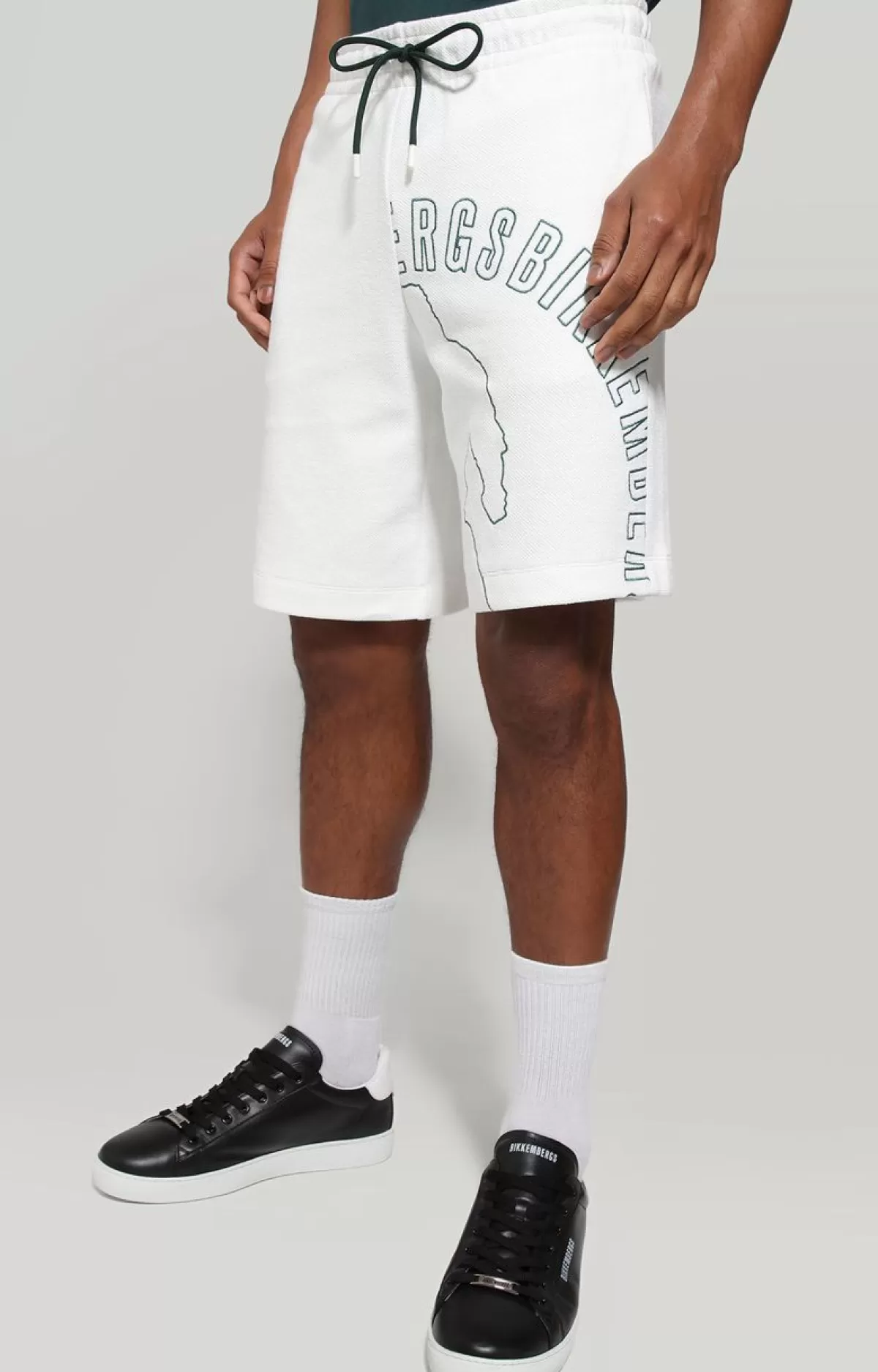 Bikkembergs Men'S Reversed Fleece Shorts White Fashion