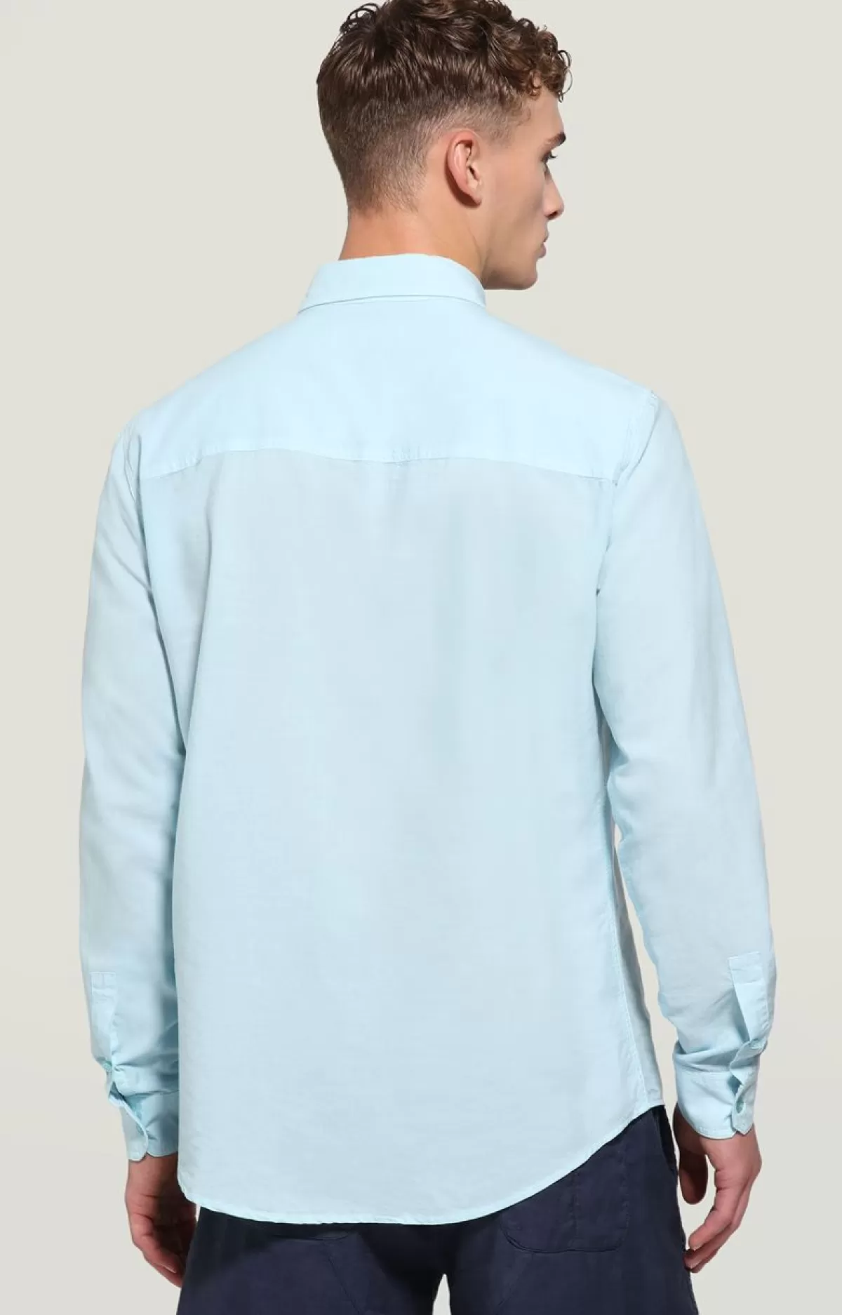Bikkembergs Men'S Shirt - Tencel Light Turquoise Flash Sale