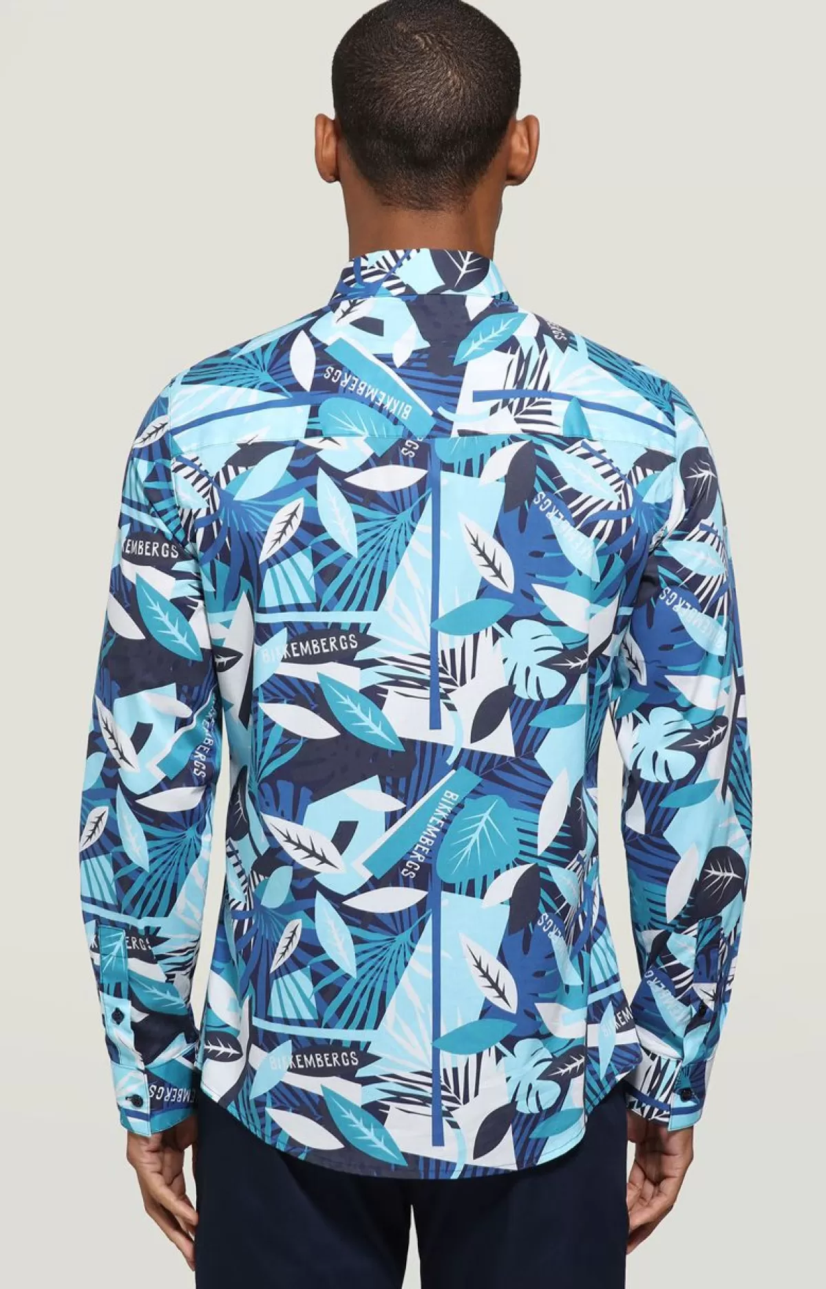 Bikkembergs Men'S Shirt - Tropical Print Tropical Blue Discount