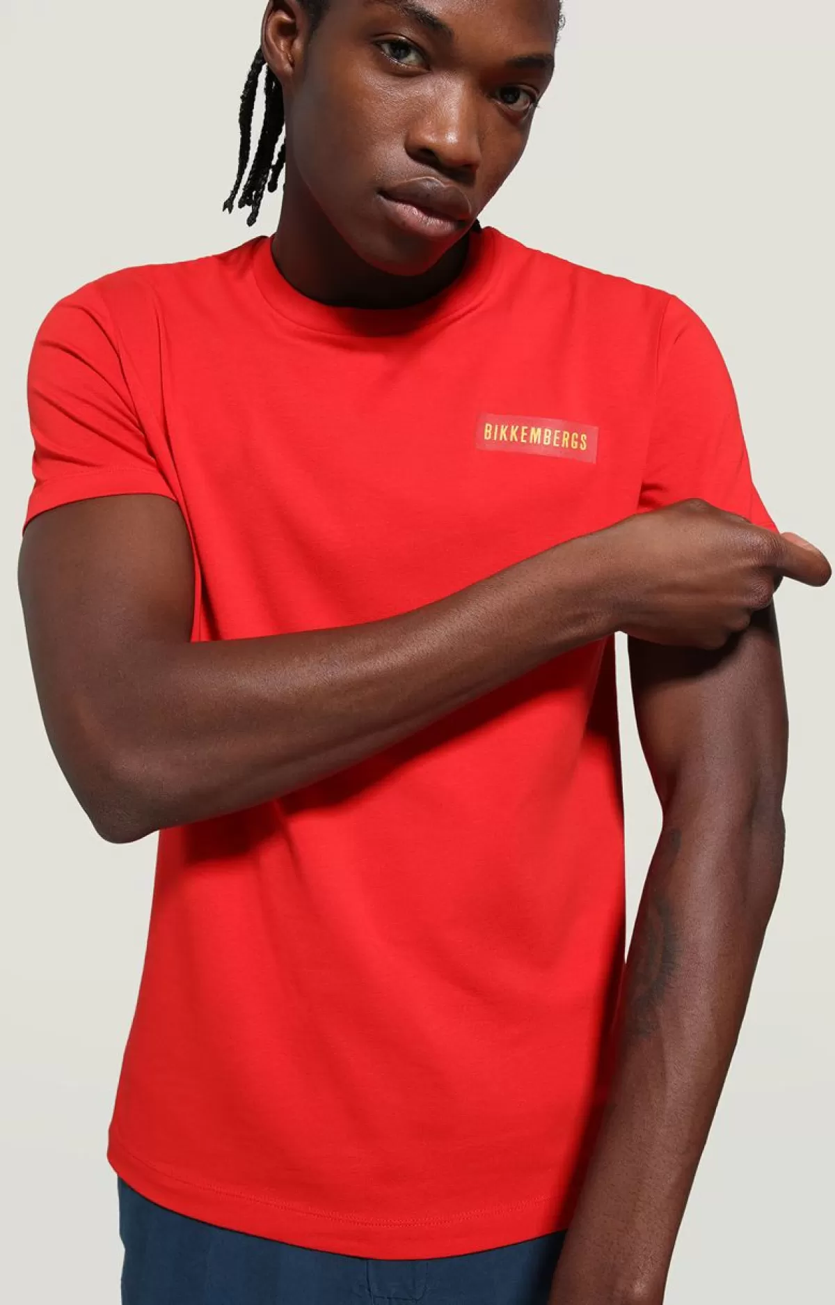 Bikkembergs Men'S T-Shirt With Label Print Black Flash Sale